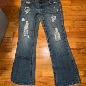 Women's Amethyst Distressed Blue Jeans